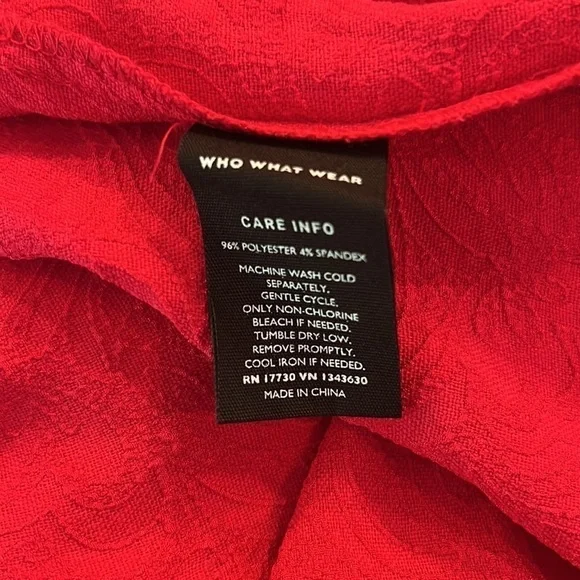 Who What Wear Puff Short Sleeve Dress Barberry Size Medium - Picture 11 of 13